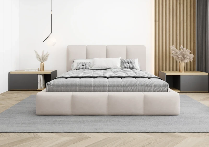 Łóżko tapicerowane ANGEL tkanina jasmine 21 przód