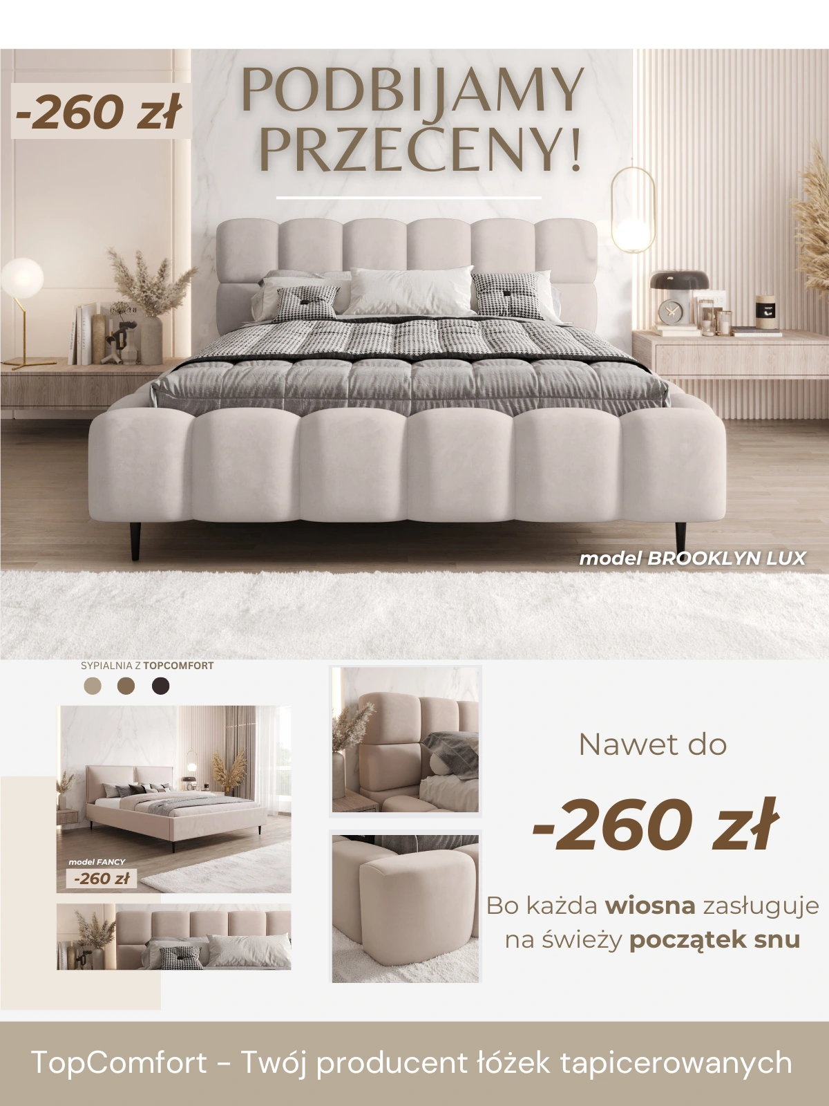 260 TopComfort - Twój producent łóżek tapicerowanych