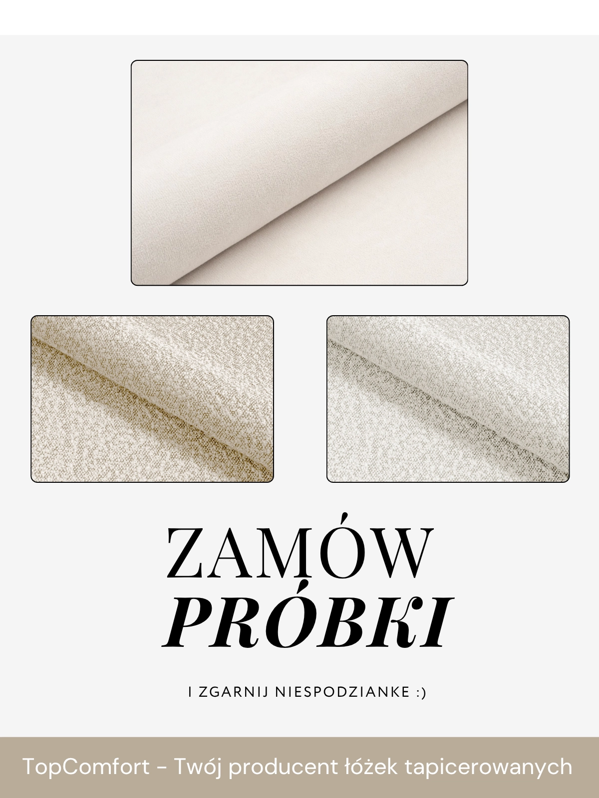 Próbki TopComfort - Twój producent łóżek tapicerowanych